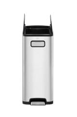 Primanova Dikdörtgen Paslanmaz Çelik Pedallı Mutfak Banyo Çöp Kovası 30 Lt