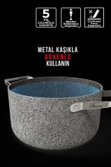 Brioni Stone-Age 6 Parça Çizilmez Yanmaz Yapışmaz İndüksiyonlu Midi Tencere Seti 16 cm,18 cm, 20 cm