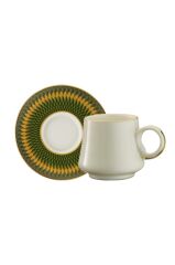 Sandro Moreno 1453 Farfar Double Yüzük Gold 12 Parça 6 Kişilik Kahve Fincan Takımı 120 ml