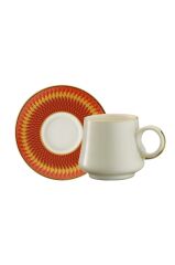 Sandro Moreno 1453 Farfar Double Yüzük Gold 12 Parça 6 Kişilik Kahve Fincan Takımı 120 ml