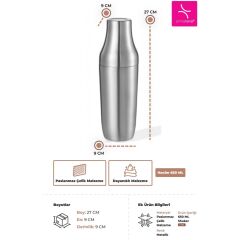 Primanova Çok Amaçlı Paslanmaz Çelik Kokteyl Shaker 650 ml - Metalik