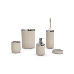 Primanova Lima Xl Krom Dekorlu Banyo Seti / Bej