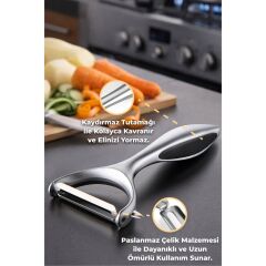 Primanova Paslanmaz Çelik Dikey Soyucu - Metalik