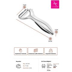 Primanova Paslanmaz Çelik Dikey Soyucu - Metalik