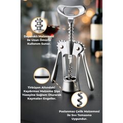 Primanova Paslanmaz Çelik Tirbuşon - Metalik