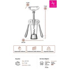 Primanova Paslanmaz Çelik Tirbuşon - Metalik