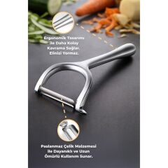 Primanova Paslanmaz Çelik Dikey Soyucu - Metalik