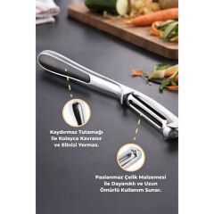 Primanova Paslanmaz Çelik Yatay Soyucu - Metalik