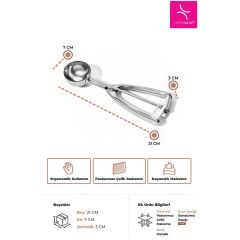 Primanova Paslanmaz Çelik Dondurma Kaşığı - Metalik