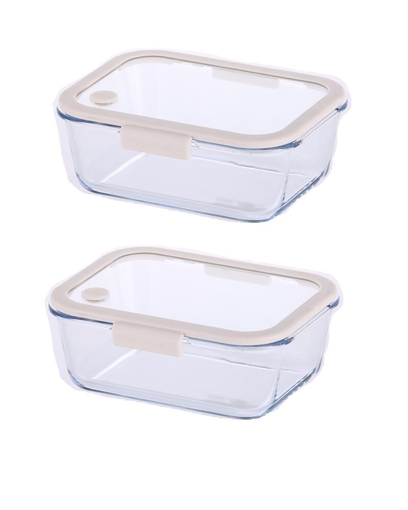 Neoflam Fika Glace Bej Vakumlu 2 Parça Saklama Kabı 1200 ML