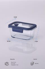 Neoflam Fika Glace Mavi Vakumlu 4 Parça Saklama Kabı 460 ML + 800 ML