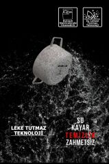 Brioni Stone-Age 18 cm Çizilmez Yanmaz Yapışmaz İndüksiyonlu Derin Tencere