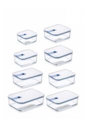 Neoflam Perfect Seal 8 Parça Dikdörtgen Cam Saklama Kabı Seti