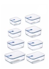 Neoflam Perfect Seal 8 Parça Dikdörtgen Cam Saklama Kabı Seti