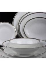 Evaliza Coupe Sade Paisley Platin 101 Parça 12 Kişilik Yemek Takımı