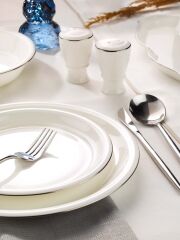 Evaliza Sapphire Platin 32 Parça 6 Kişilik Yemek Takımı