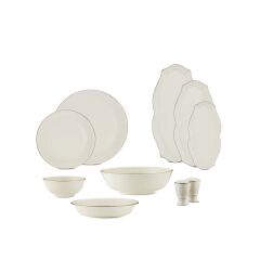 Evaliza Sapphire Platin 32 Parça 6 Kişilik Yemek Takımı