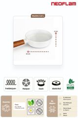Neoflam Fika Seramik Kaplama İndüksiyonlu Wok Tava 18 CM - Beyaz