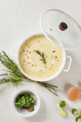 Neoflam Fika Seramik Kaplama İndüksiyonlu Tencere 20 CM - Beyaz
