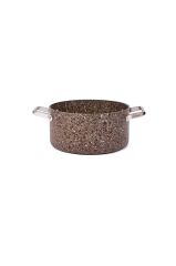 Brioni Stone-Age Terra 24 cm Çizilmez Yanmaz Yapışmaz İndüksiyonlu Derin Tencere