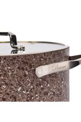 Brioni Stone-Age Terra 24 cm Çizilmez Yanmaz Yapışmaz İndüksiyonlu Derin Tencere