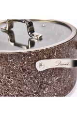 Brioni Stone-Age Terra 28 cm Çizilmez Yanmaz Yapışmaz İndüksiyonlu Derin Tencere
