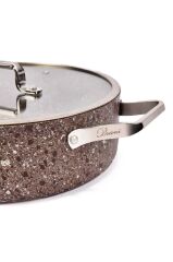 Brioni Stone-Age Terra 24 cm Çizilmez Yanmaz Yapışmaz İndüksiyonlu Basık Tencere