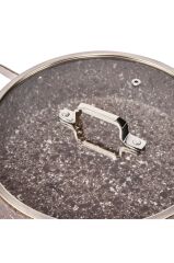Brioni Stone-Age Terra 24 cm Çizilmez Yanmaz Yapışmaz İndüksiyonlu Basık Tencere