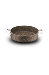Brioni Stone-Age Terra 30 cm Çizilmez Yanmaz Yapışmaz İndüksiyonlu Basık Tencere