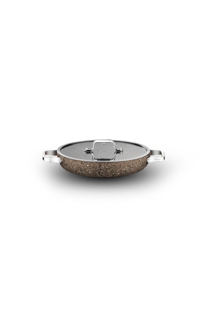 Brioni Stone-Age Terra 24cm Çizilmez Yanmaz Yapışmaz İndüksiyonlu Sahan