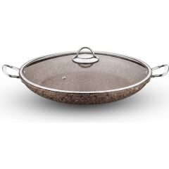 Brioni Stone-Age Terra 38 cm Çizilmez Yanmaz Yapışmaz Indüksiyonlu Şef Tenceresi
