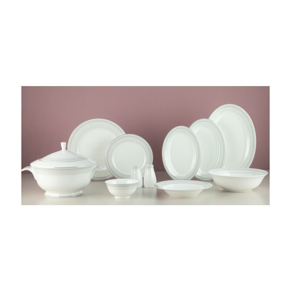 Evaliza Charm Platin 60 Parça Yemek Takımı