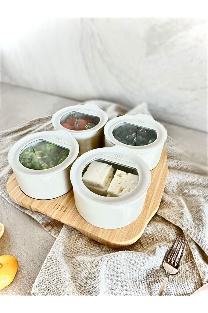 Neoflam Fika One 4'lü Yuvarlak Kahvaltı Seti Buz Beyazı