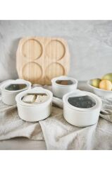 Neoflam Fika One 4'lü Yuvarlak Kahvaltı Seti Buz Beyazı