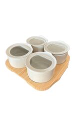 Neoflam Fika One 4'lü Yuvarlak Kahvaltı Seti Buz Beyazı