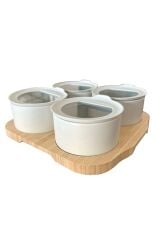 Neoflam Fika One 4'lü Yuvarlak Kahvaltı Seti Buz Beyazı