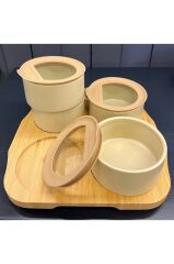 Neoflam Fika One 4'lü Yuvarlak Kahvaltı Seti Bej