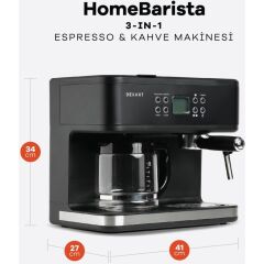 Dexart Home Barista 3-In-1 Filtre Kahve & Espresso Makinesi