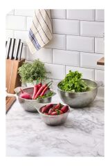 Aryıldız Çok Amaçlı Kulplu Paslanmaz Çelik Tel Süzgeç 3 Lü Set 18cm - 22cm - 26cm