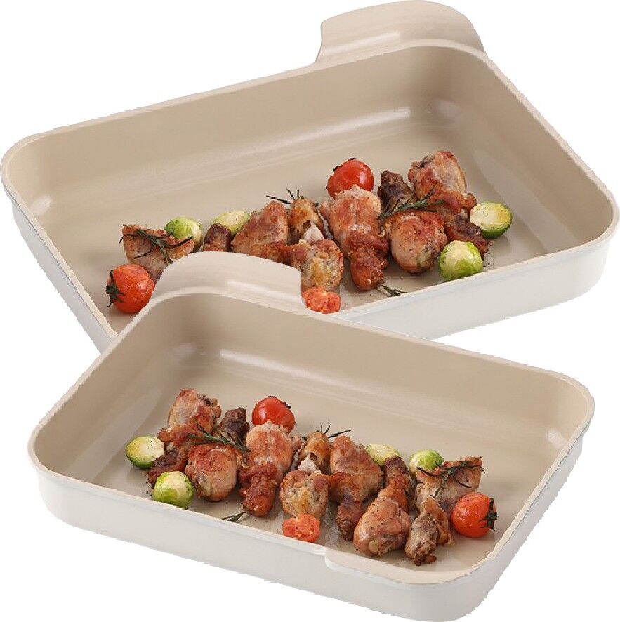 Neoflam Fika Bej 2 Li Dikdörtgen Fırın Tepsisi Seti