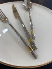 Aryıldız Decor Prestige Altın Çatal Kaşık Bıçak Takımı Seti 84 Parça