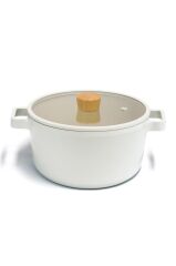 Neoflam Fika Cam Kapaklı Alüminyum Döküm Derin Tencere 26x13cm