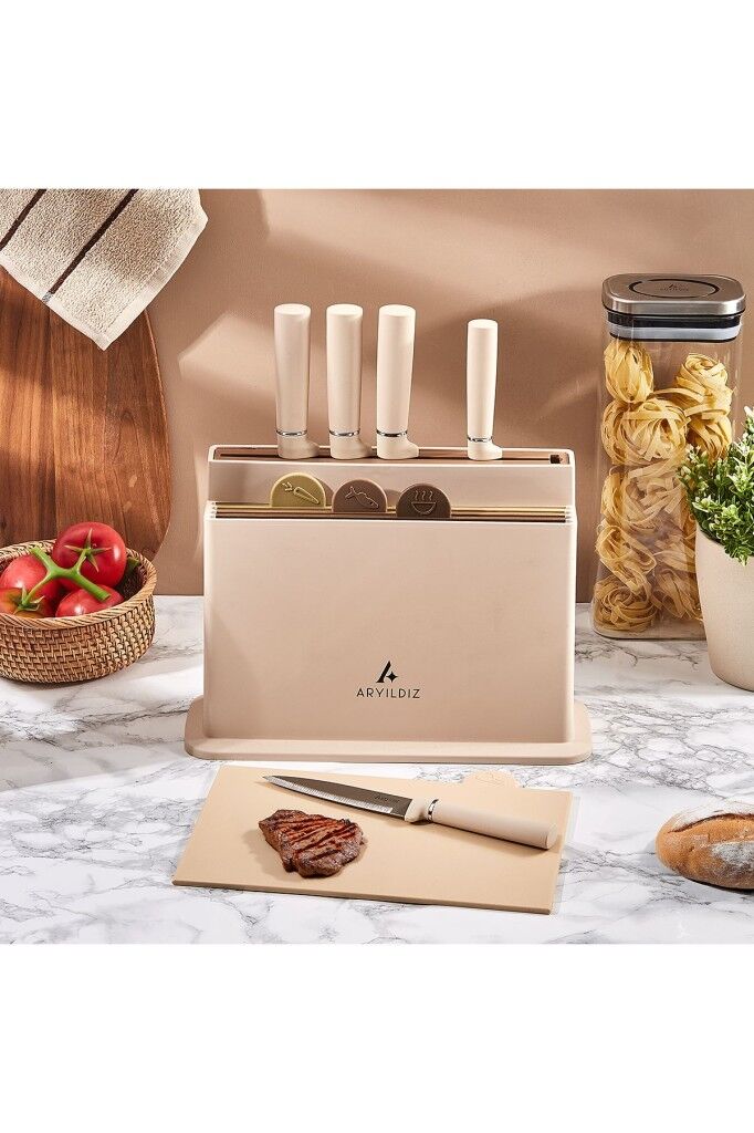 Aryıldız Kaizu 10 Parça Blok Bıçak ve Kesme Tahtası Seti