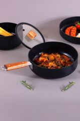 Neoflam Bien Alüminyum Döküm Wok Tava, Siyah 24cm